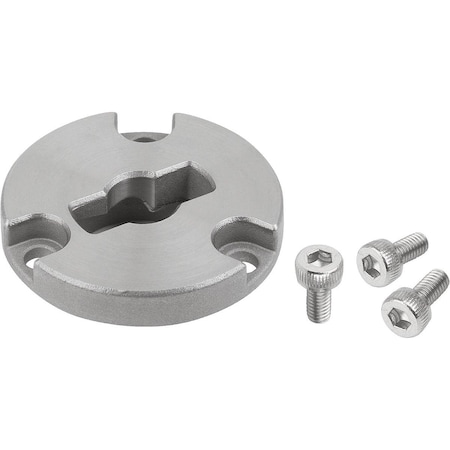 Kipp Clamping Plate For Quarter-Turn Clamp Loc, Form:B Countersunk, D=5, Stainless Steel Bright K1062.1501